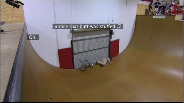 Mangled dual caption blocks from &lsquo;Jackass: The Movie&rsquo;