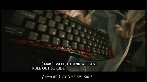 &lsquo;Gattaca,&rsquo; incorrectly: [&nbsp;Man&nbsp;]:&nbsp;&nbsp;WELL, I THINK WE CAN RULE OUT SUICIDE. &para; [&nbsp;Man #2&nbsp;]&nbsp;&nbsp;EXCLUSE ME, SIR?