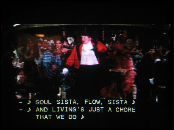 &lsquo;Moulin Rouge&rsquo; with hung dash, staffnote, spaces