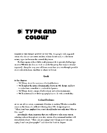 Type and colour